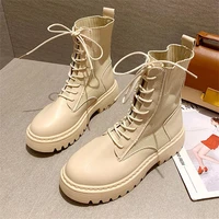 womens trendy ankle boots autumn motorcycle boots knitted thick heel flat ankle boots womens round toe flat sole fashion boots