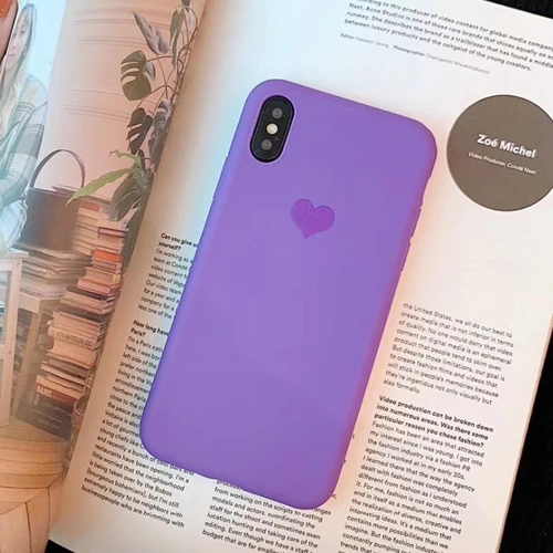 k Чехол для телефона LOVECOM для iPhone 11 Pro Max XR XS Max 6 6s 7 8 Plus X винтажный милый мягкий чехол из ТПУ с гальваническим сердечком - Цвет: k