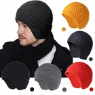 Модная теплая вязаная шапка с ушами 5 цветов Теплая для женщин и мужчин подарок для зимы на улице для путешествий Красивая крутая
