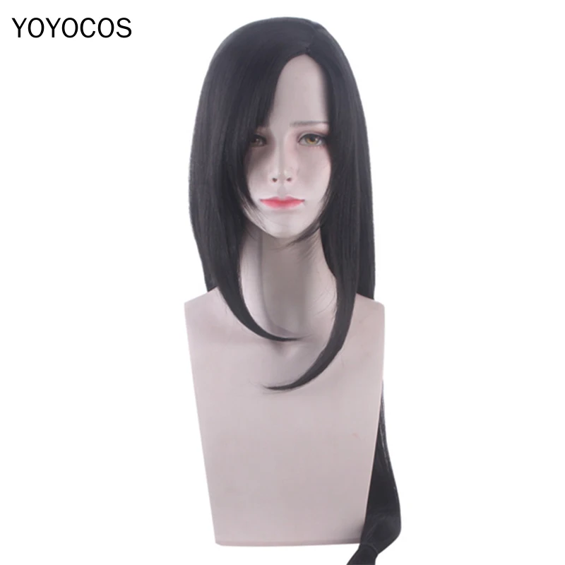 FF7 Tifa Lockhart косплей парик финальная фантазия VII переделка 100 см натуральные черные