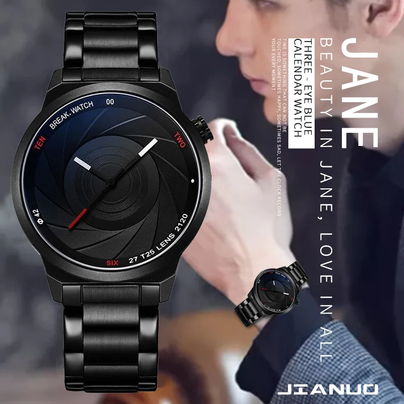 

Luxury Men's Wristwatches Fashion Stainless Band Quartz Watch for Man Special Designed Dial Male Clock erkek kol saati