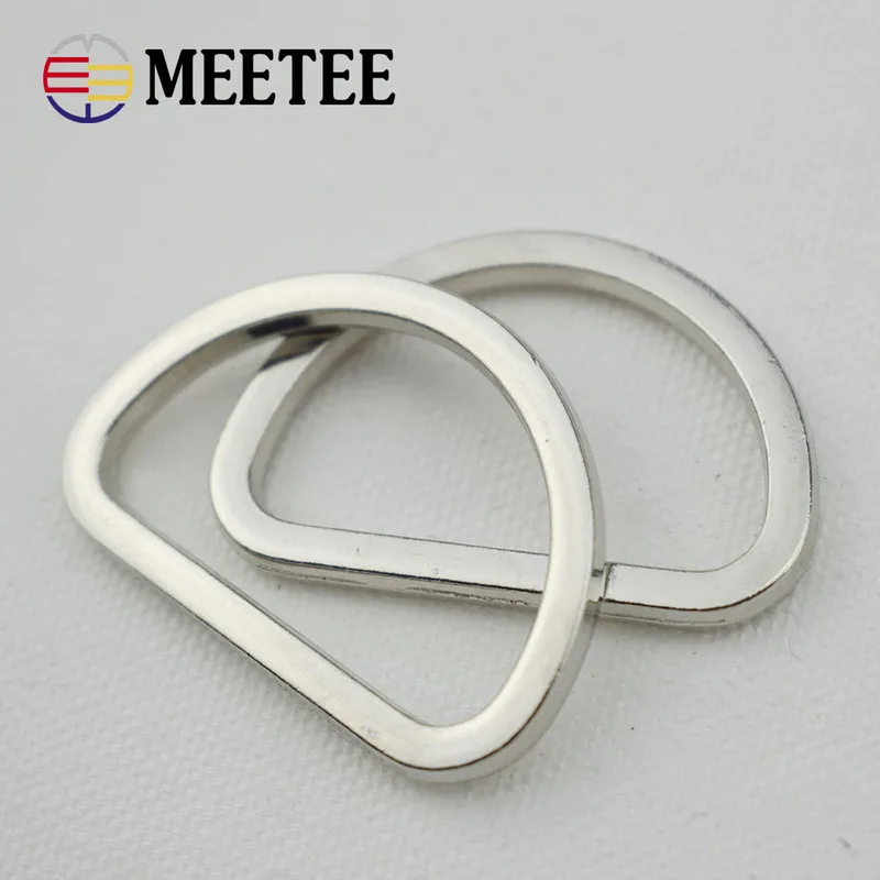 10 шт. Meetee 25/38 мм серебряные металлические уплотнительные кольца d-формы тканной ленты обвязки сумки Сумки из натуральной кожи ошейник оборудования LeatherCraft Аксессуары G7-3