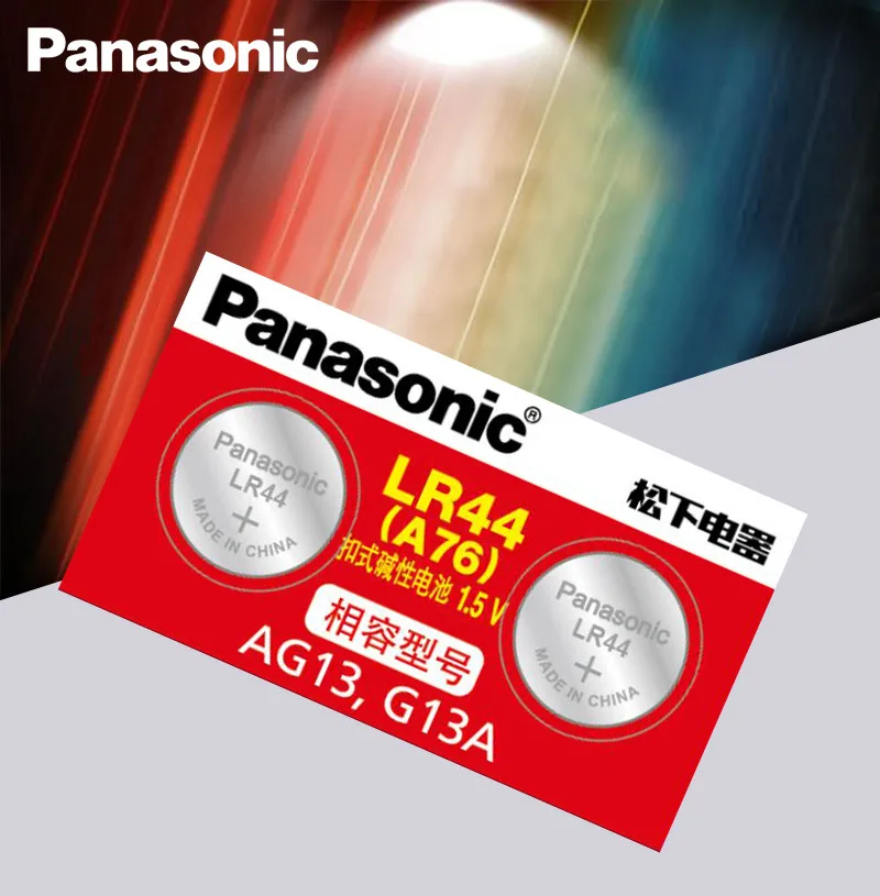 Panasonic 10 шт. 1 5 в Кнопочная батарея lr44 литиевые монетные батареи A76 AG13 G13A LR44 LR1154 357A SR44