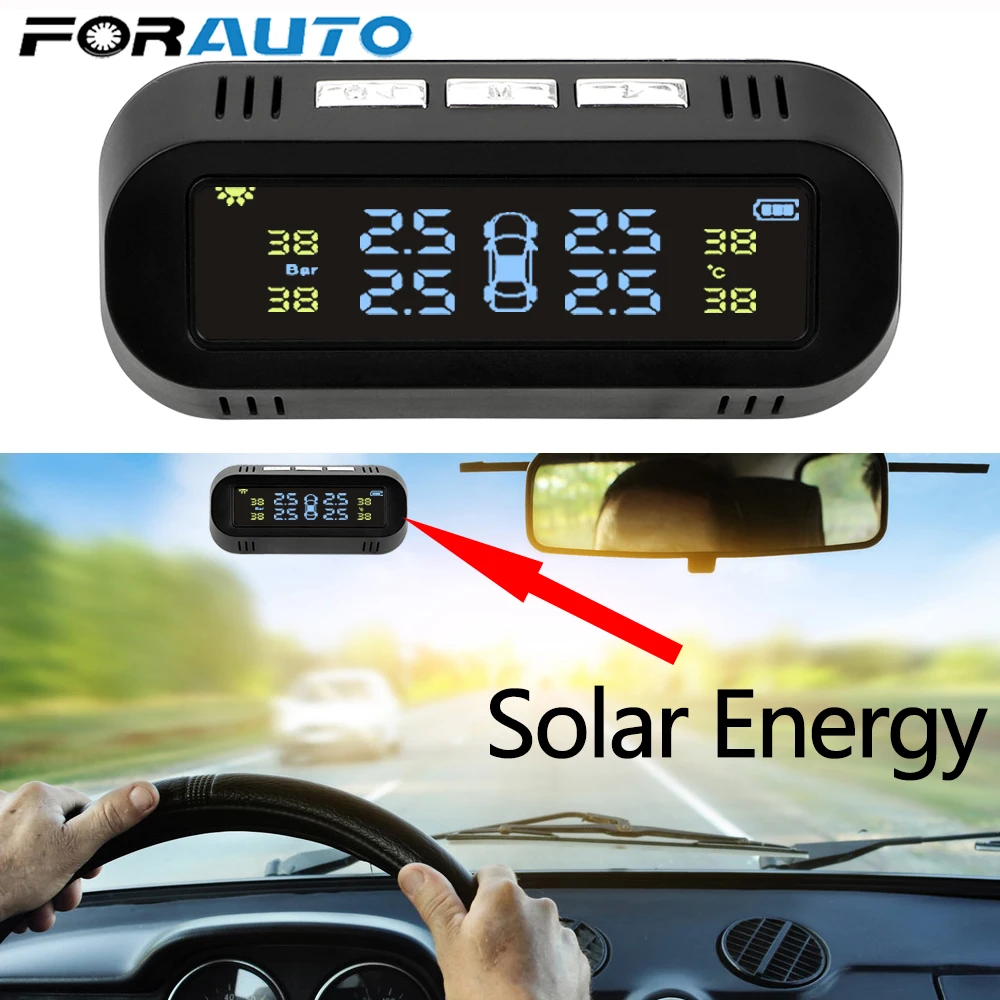 

TPMS Car Tire Pressure Alarm Monitor System Solar tpms wireless Sensor Monitoring 4Wheel External Internal Tyre Pressure Sensors