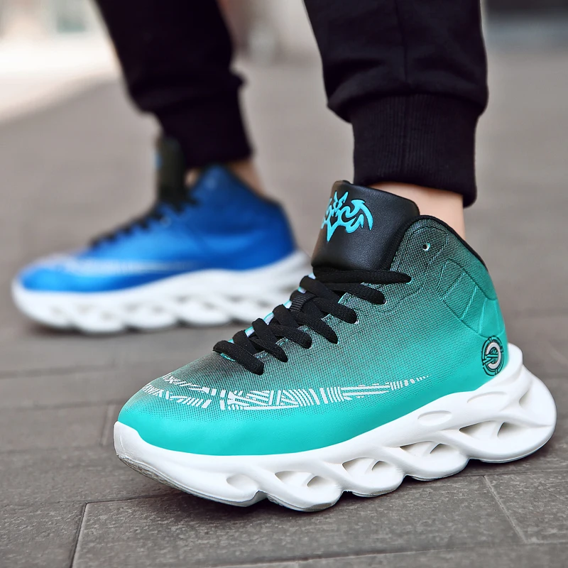 

ZHENZU Boys Basketball Shoes Girls Kids Sneakers Non-Slip Leather Children Sport Outdoor Basket Shoe