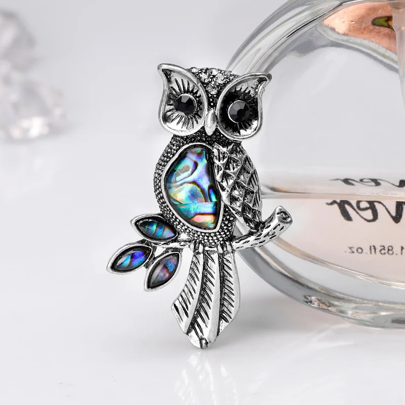 Женская Брошь-корсаж из натурального абалона в виде совы и птицы булавка