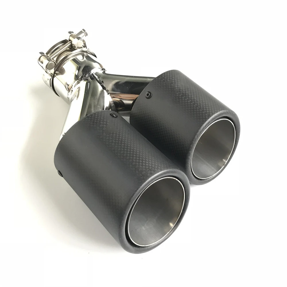 

1 Pair Curly Carbon Universal Dual Tail pipes Exhaust Tip Carbon Fiber Muffler Pipe For Any Car.