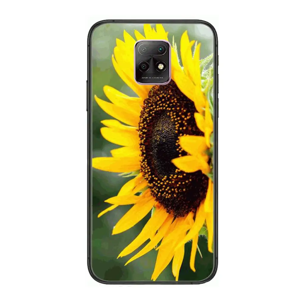 

Sunflower flower Phone Case For XiaoMi Redmi 10X 9 8 7 6 5 A Pro S2 K20 T 5G Y1 Anime Black Cover Silicone Back Pretty