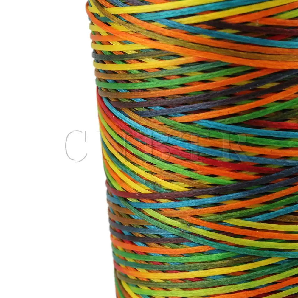 

CNBTR 250M 1mm Multicolor Leather Sewing DIY Stitching Flat Waxed Thread Cord 150D