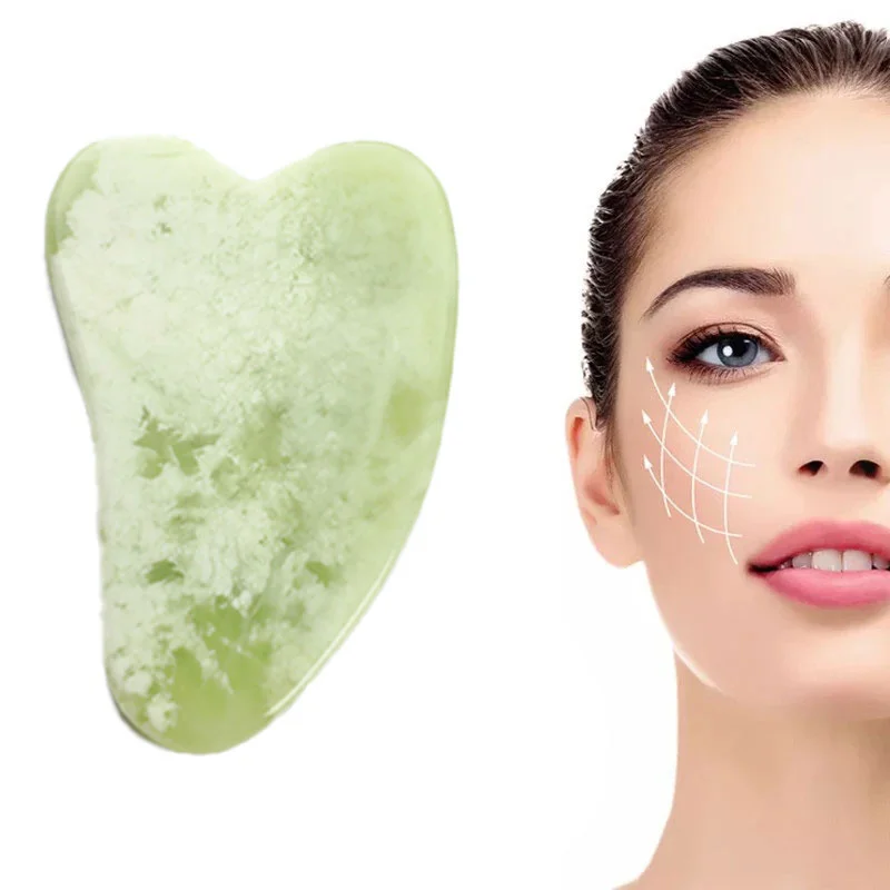 

Natural Jade Gua Sha Stone Board Massage Rose Quartz Guasha Plate Jade Face Massager Scrapers Tools For Face Neck Back Body
