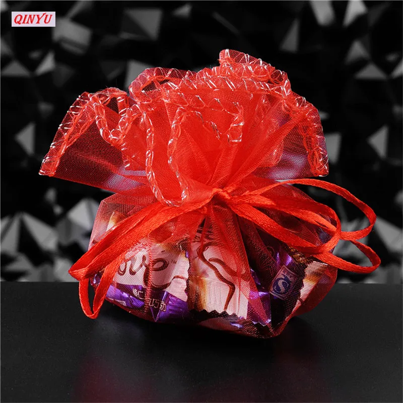 Круглые мешки из органзы на шнурке мешочки для ювелирных изделий 26 см подарочные