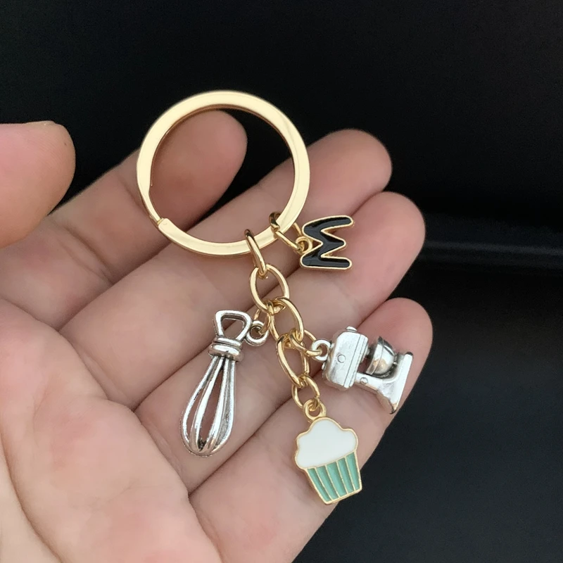 Брелок-чашка для торта A-Z с буквами милый десертный кулон эмалевый металлический