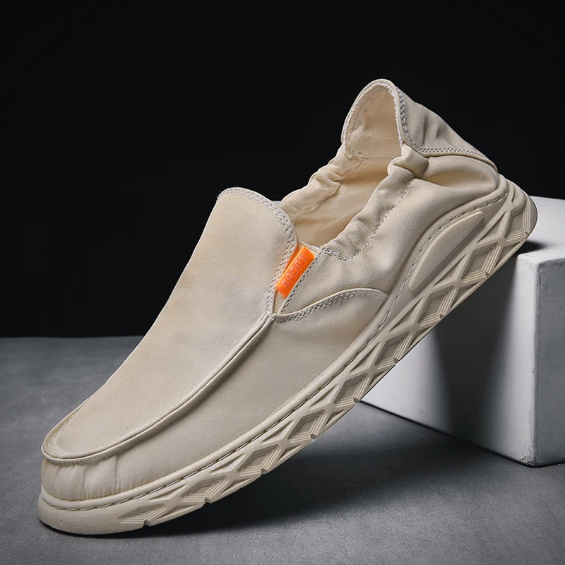 

Summer men's shoes pedal lazy shoes Korean fashion canvas shoes Joker men's shoes breathable tide shoes