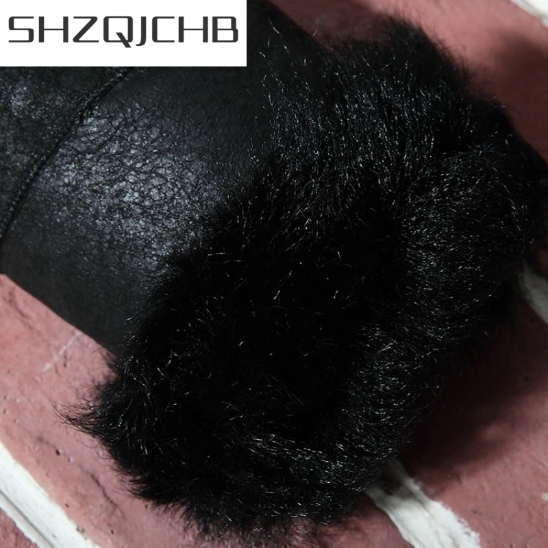 

JCHB 2021 High Quality Mens Natural Shearling Long Coat Winter Slim Fit Warm Real Fur Lining Overcoat Hunting Genuine Leather J