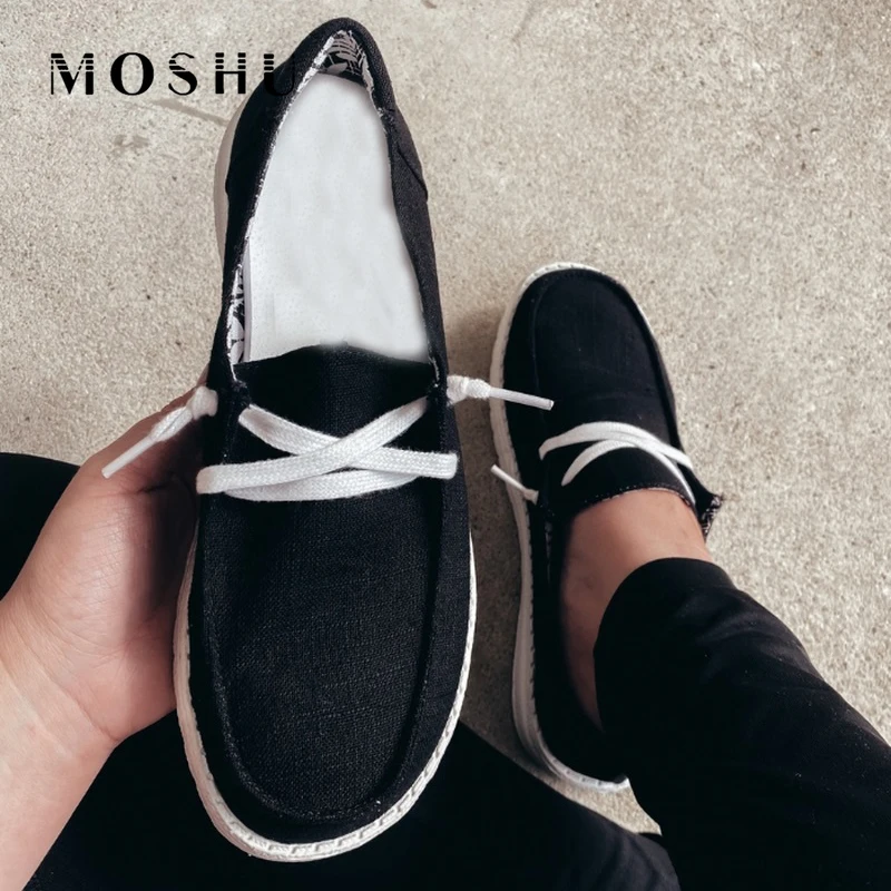 Кроссовки женские холщовые без шнуровки повседневные лоферы плоская подошва