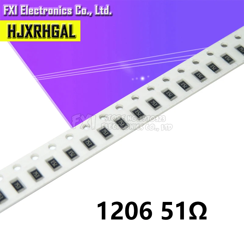 100 шт. 1206 SMD резистор 51 Ом проволочного чипа 0 25 W 1/4W 51R новый оригинальный|smd resistor|1206
