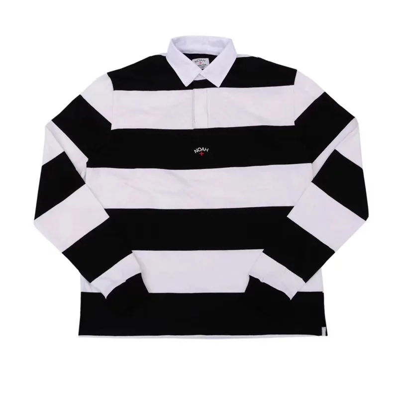 Футболка Мужская/Женская свободного покроя в полоску с длинным рукавом|Поло| |