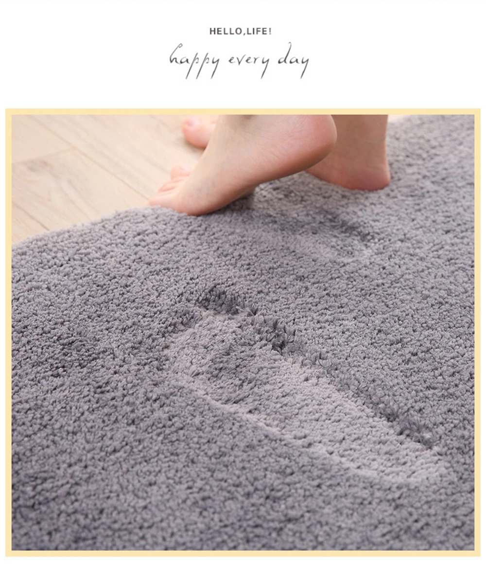 Современный однотонный ковер плотный нескользящий коврик для ванной комнаты
