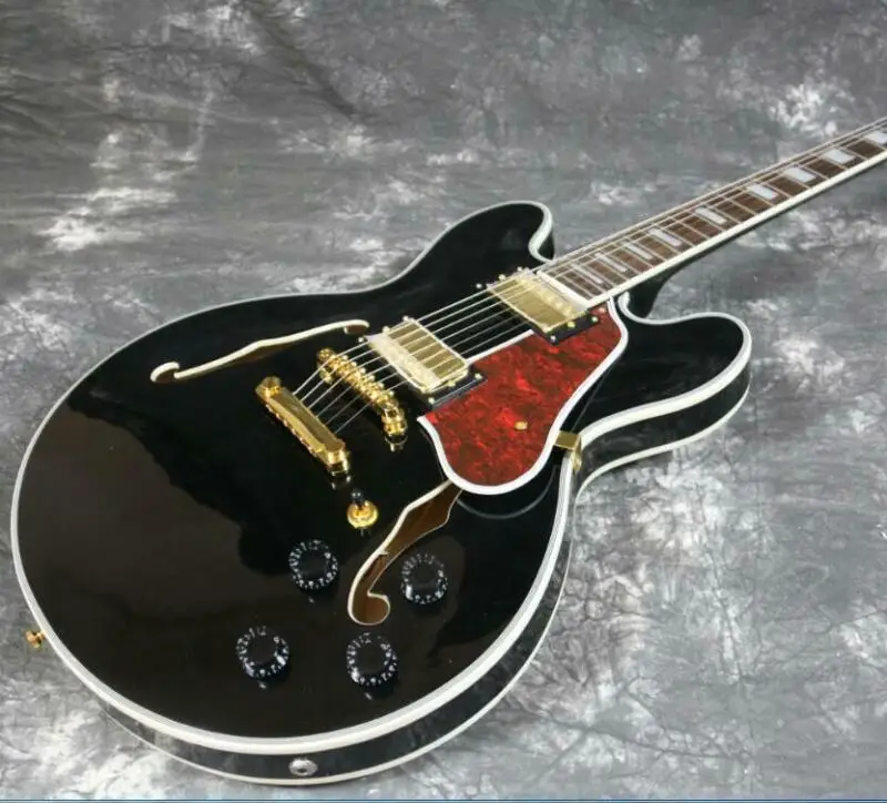 

Озорная мальчиковая Высококачественная полуполый корпус из клена фотоэлектрическая гитара черного цвета Профессиональная 6-струнная гита...