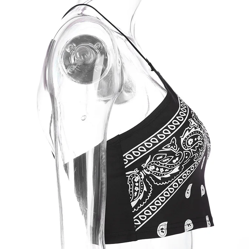 Женский винтажный укороченный топ с открытой спиной Boho летний без рукавов в