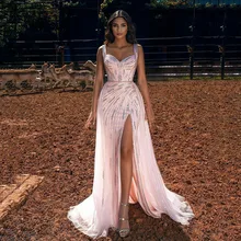 SoDigne Vestidos de Noche de sirena rosa, vestido de graduación con lentejuelas, abertura lateral de novia, fiesta Formal, graduación (4)