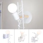 Nordic современный настенный светильник Арт Декор Утюг с мультипликационной куклой и держатель лампы бра для прикроватного спальни детской комнаты для лестниц коридора