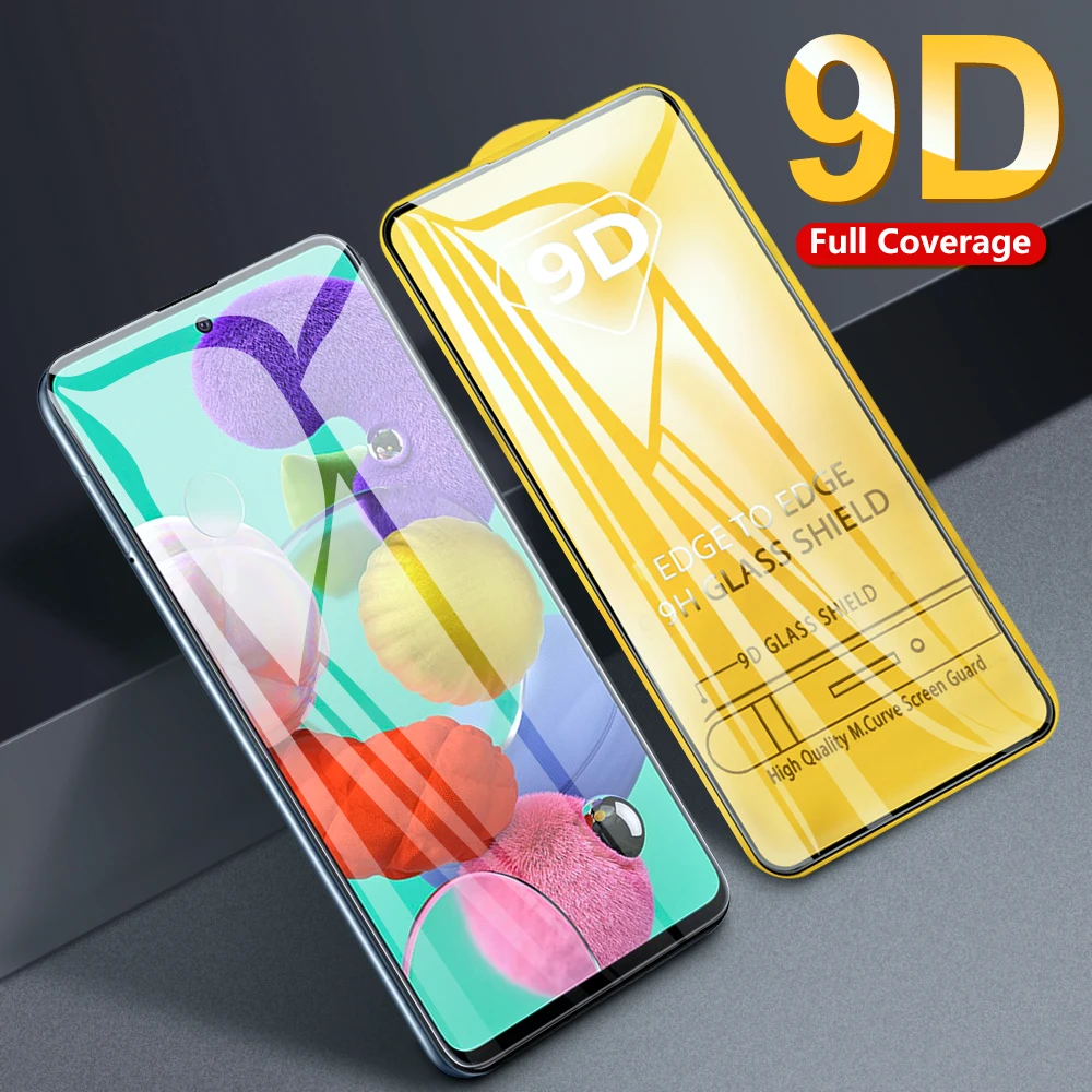 Закаленное стекло 9D для Samsung Galaxy A51 A71 защита от царапин Защитное с полным