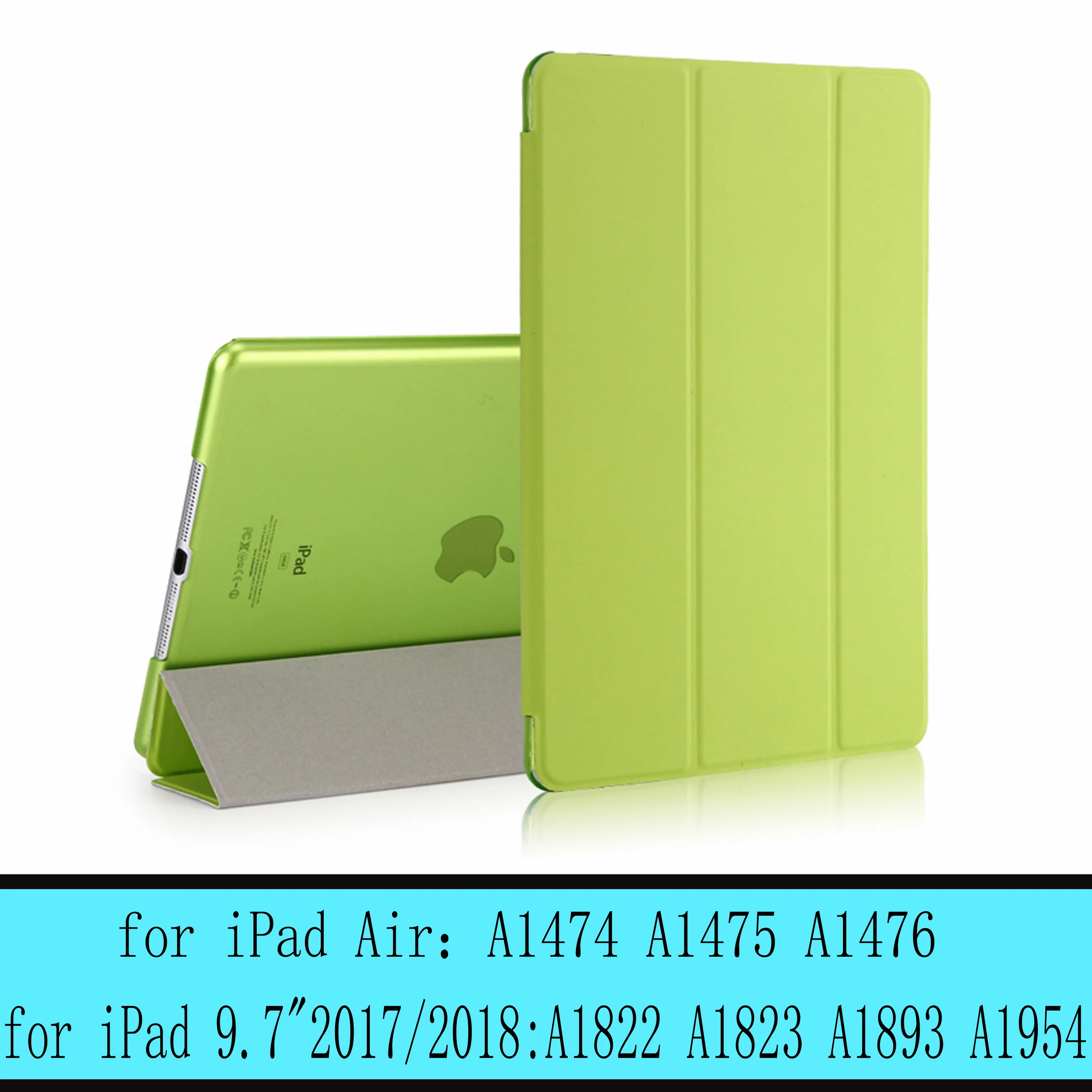 Чехол для iPad 9,7 6th Air 3 2 1 для iPad Pro 10,5 Pro 9,7 дюймов Smart sleep wake cover, для 9,7 дюймов прозрачный чехол - Цвет: green-L-New9.7 Air