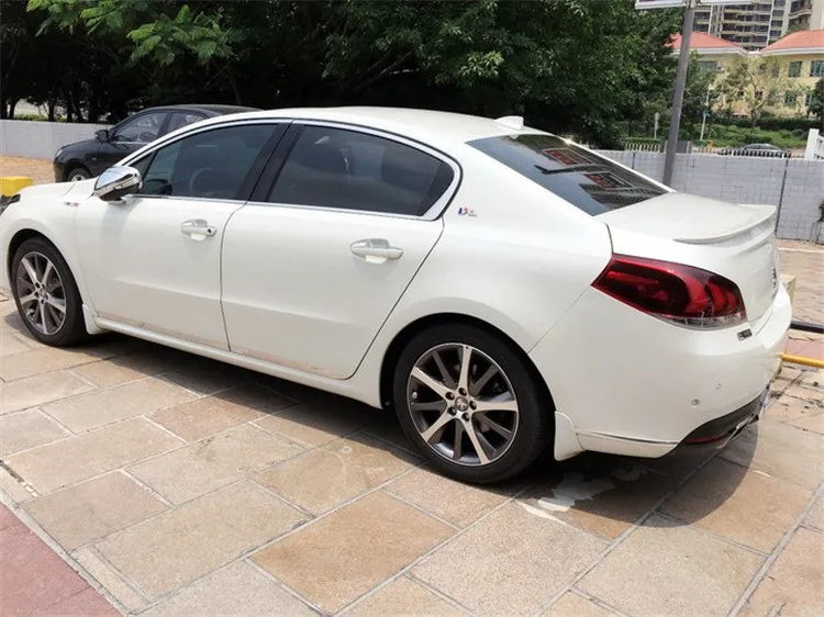 Спойлер для Peugeot 508 2011/12/13/14/2015/2016/2017 ABS Материал черный/белый задний крыло