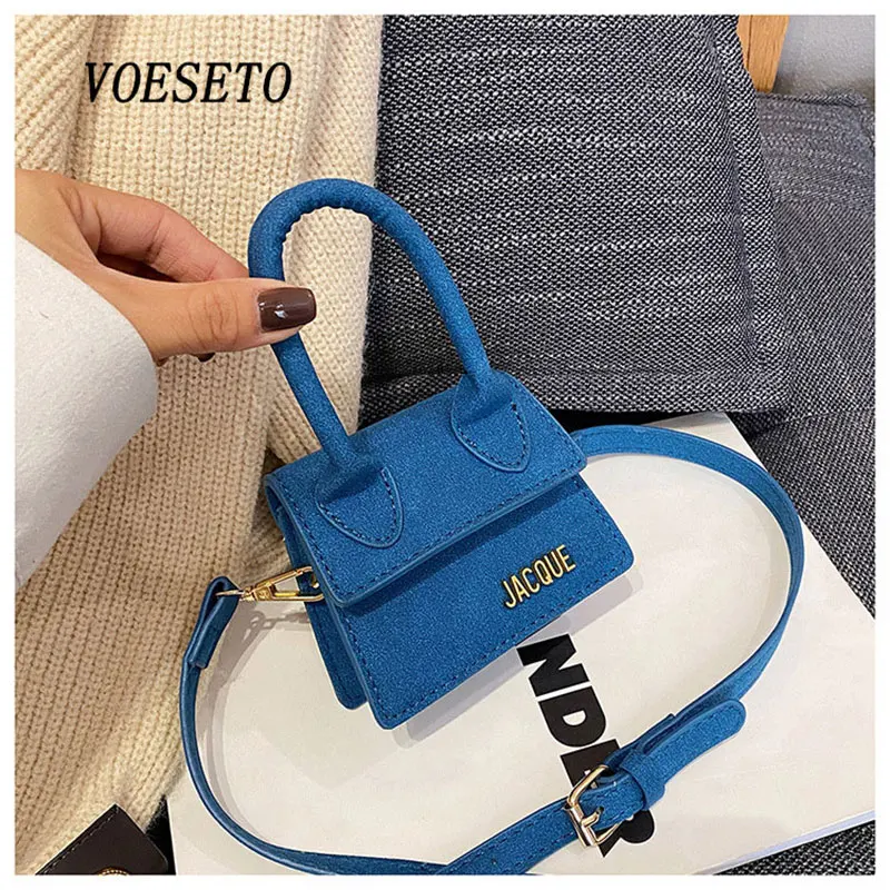 

Women's Famous Brand Shoulder Luxury Designer Crossbody Suede Top Handle Mini Bag 2021 Purses Imitation Small Handbags New Hit