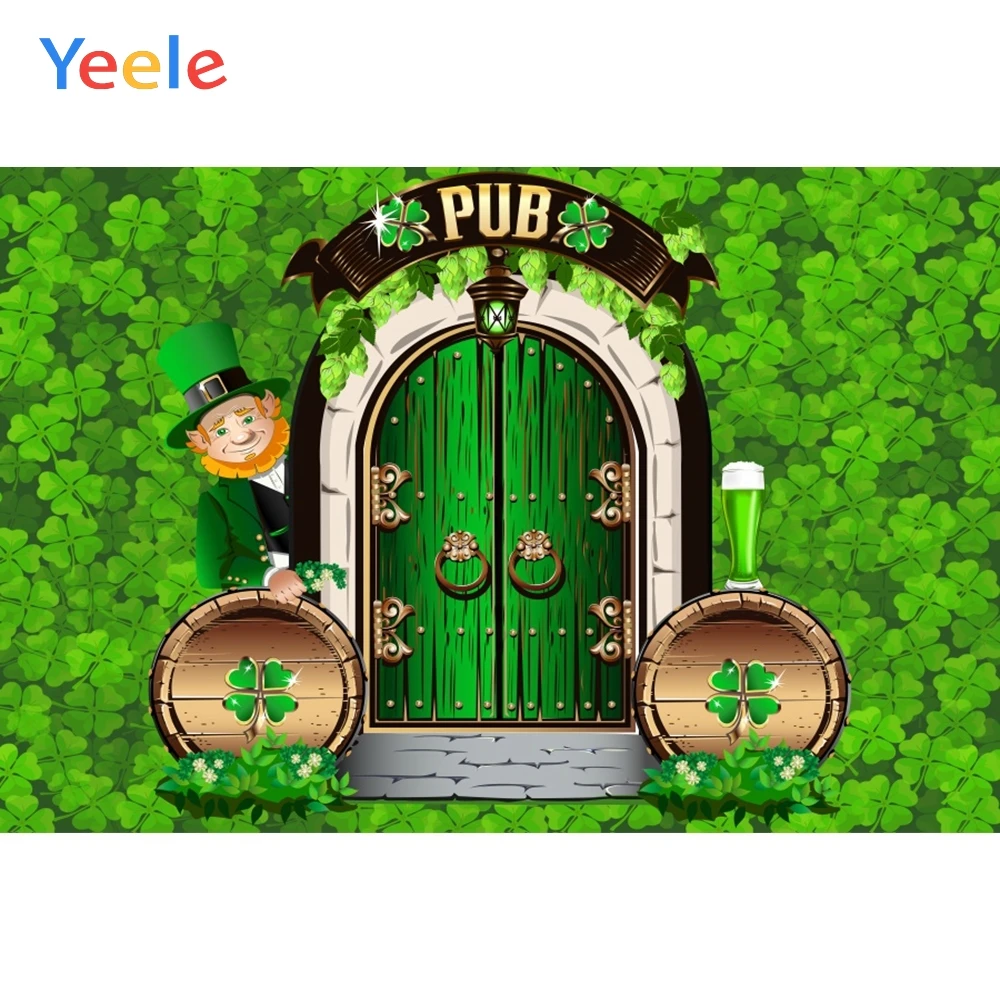 Yeele День Святого Патрика Трилистник Арка Дверь паб фотографические фоны Custome