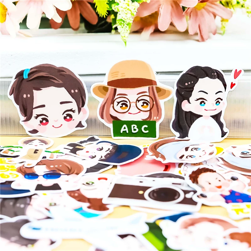 38 шт. Акварельные Цветы танцевальные Стикеры для девочек дневник блокнот