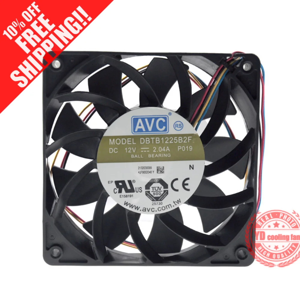 Новый AVC DBTB1225B2F 12025 12 В 2.04A S7 S9 Биткоин майнеры ATX охлаждающий вентилятор| |