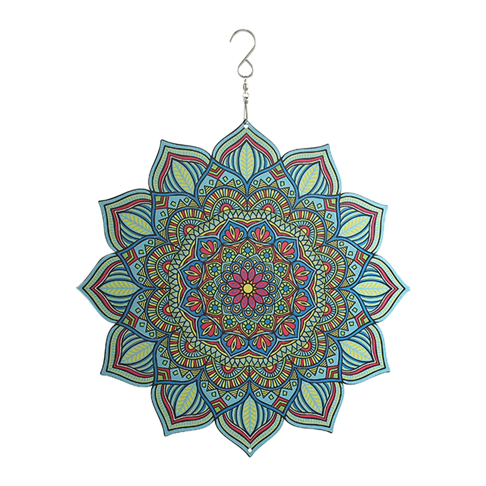 

3D Effect Wind Spinner Yard Ornament Stainless Steel Decorative For Garden Craft Patio Mandala Home Art Lawn Outdoor Hanging