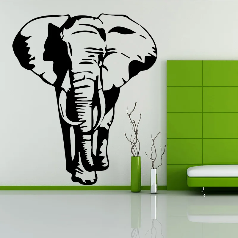 Наклейка на стену в виде слона самоклеящаяся виниловая водонепроницаемая|wall art