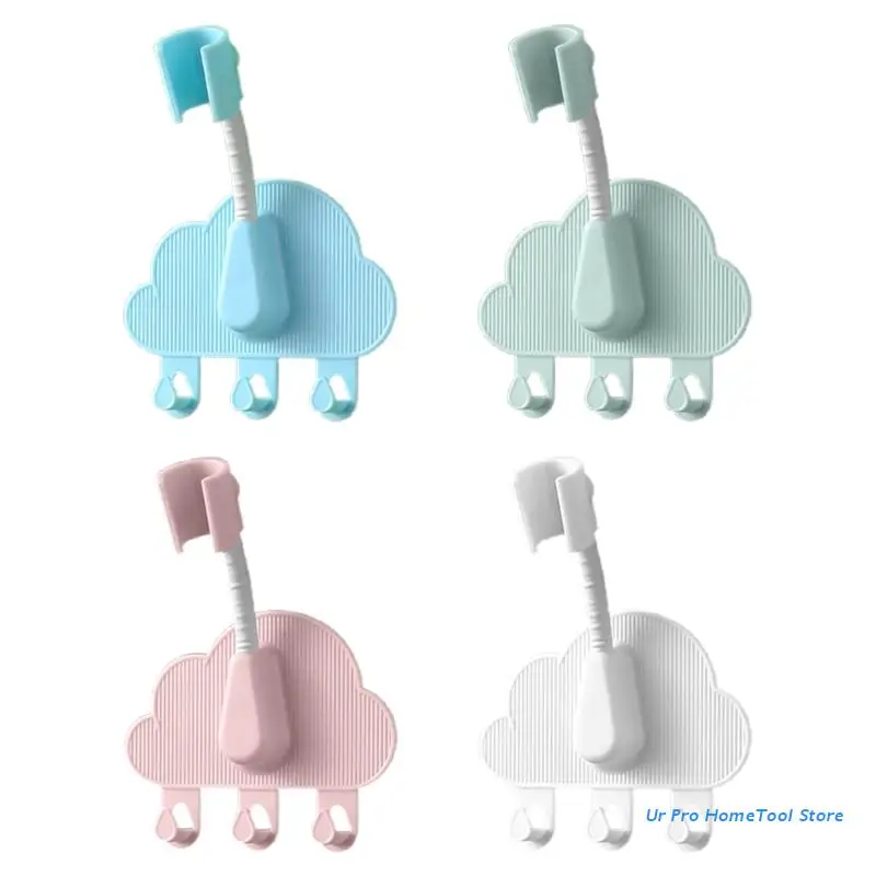 

Dual-purpose Shower Head Holder with 3 Hooks Punch-free Bathroom Accessories