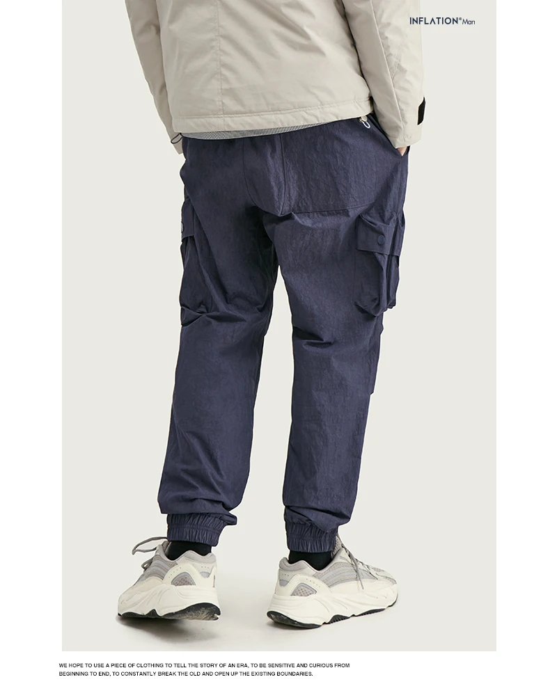 Мужские спортивные штаны в складку,, FW, хип-хоп стиль, свободные, одноцветные, шаровары, Мужская Уличная одежда, эластичные брюки на шнурке, мужские, 93439W