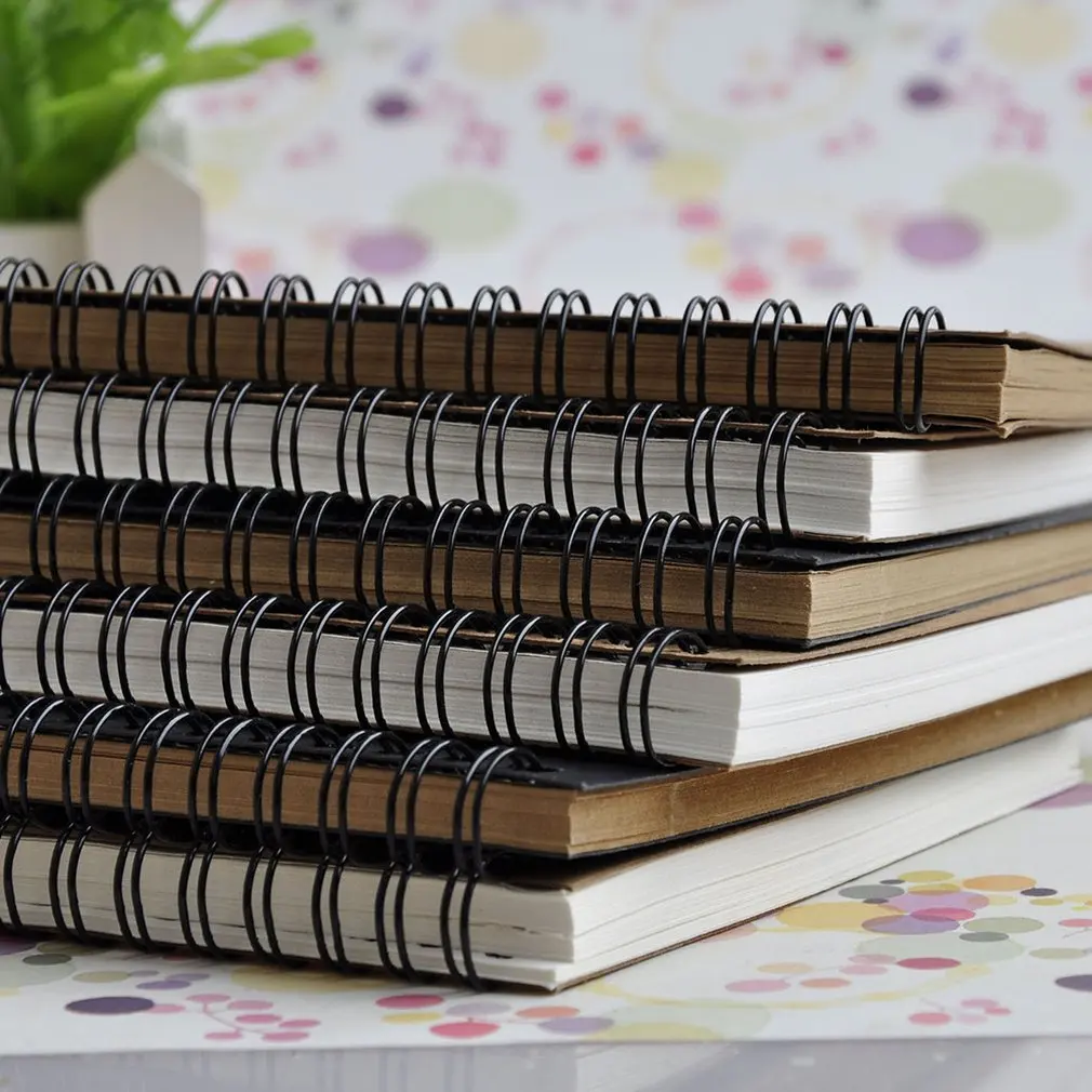 

Vintage Kraft Paper Sketchbook Doodle Blank Notebook Creative Coil Notebook Creative Drawing Painting Notebook