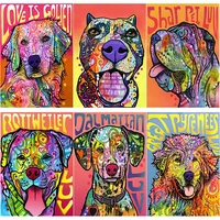 new 5d diy diamond painting animal cross stitch abstract dog diamond embroidery full square round drill home decor manual gift