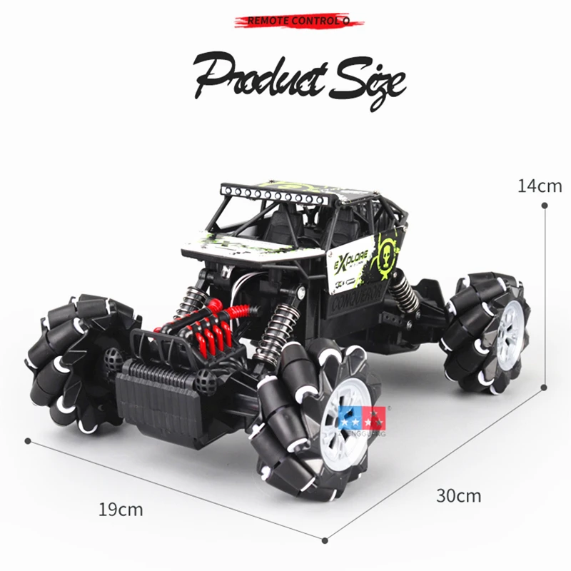 AZMA 2.4G 4WD rc Car Toy 1:16 Twist Sides High Speed RC car toys Drift Off-road Stunt Twinkle rolling vehicle toy kids gift | Игрушки и