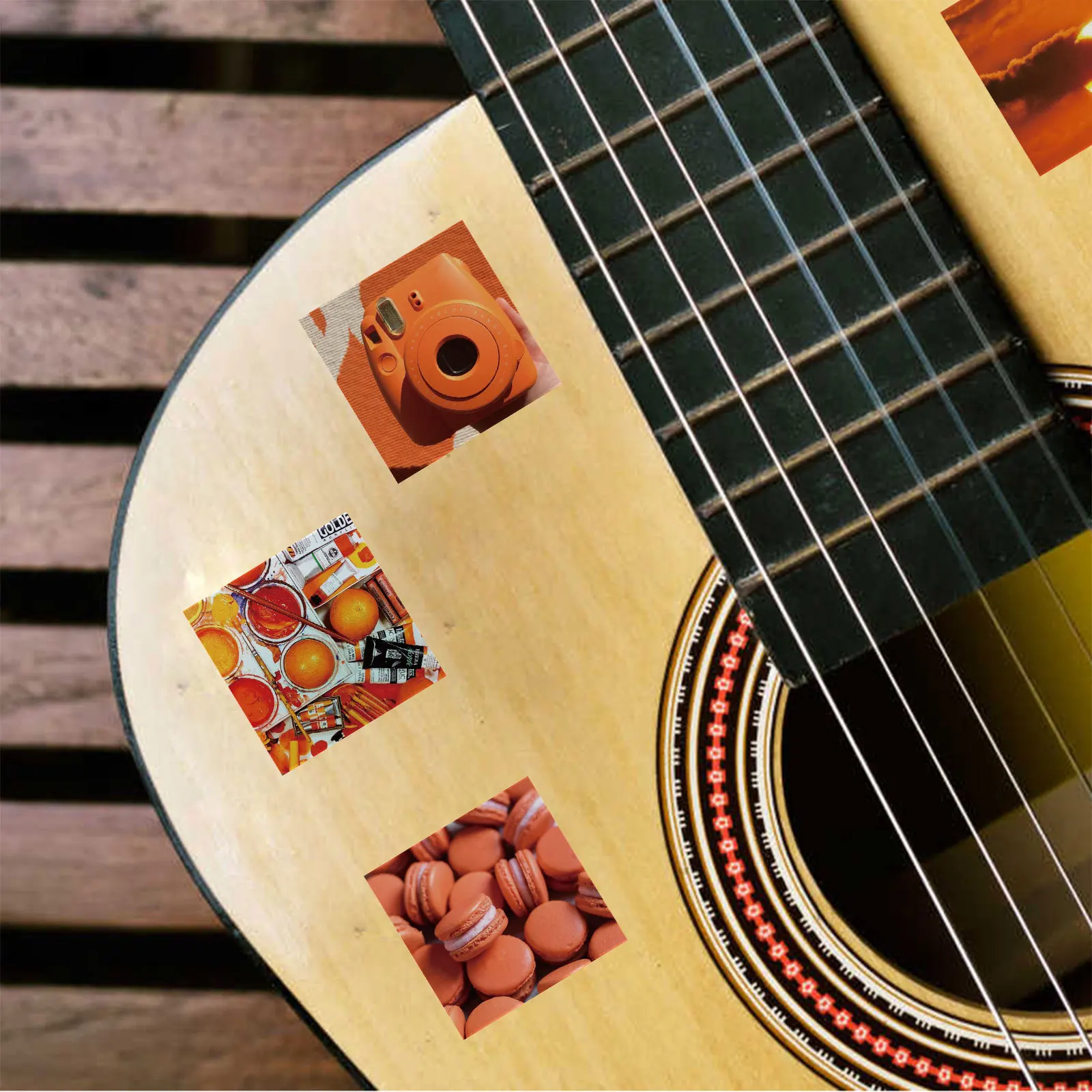 10/56PCS Ins Orange Sunset Landscape Stickers Laptop Guitar Water Bottle DIY Waterproof Graffiti Aesthetic Decals - купить по