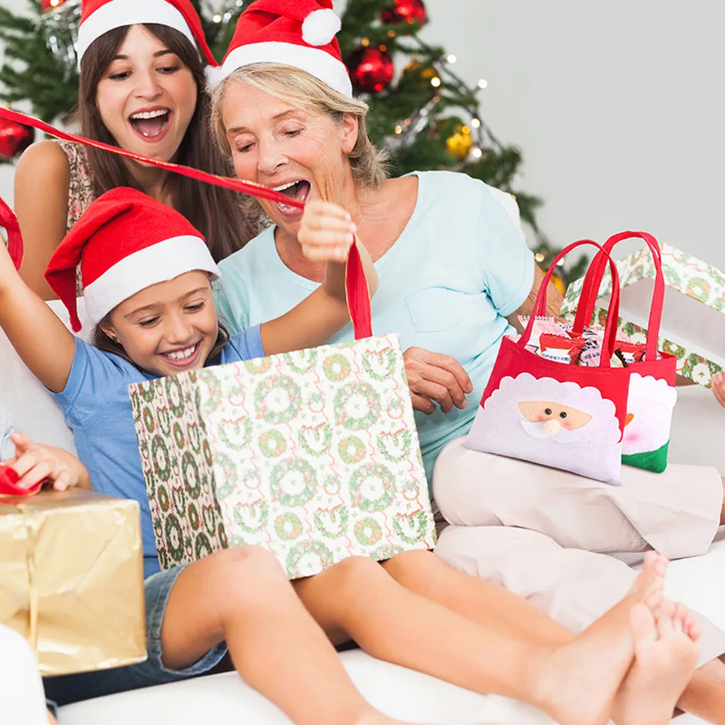 Рождественские подарки сумка мультяшная наклейка Нетканая Рождественская для