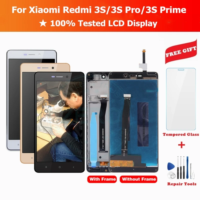 ЖК дисплей и рамка для Xiaomi Redmi 3S сенсорный экран с дисплеем Pro Prime дигитайзер в