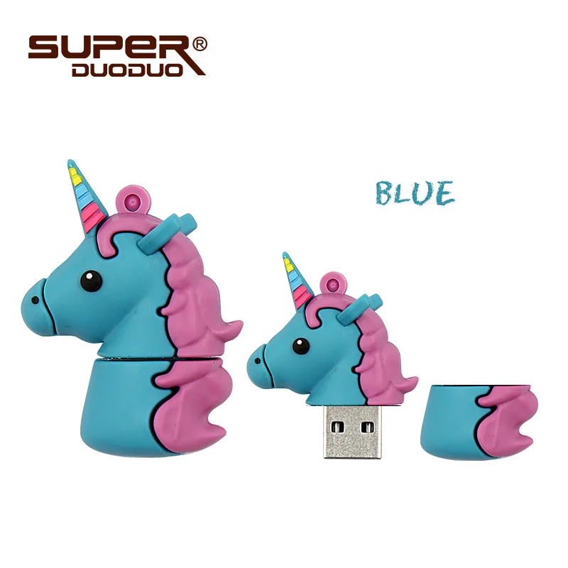 Милый флеш-накопитель USB с рисунком единорога, 8 ГБ, 16 ГБ, 32 ГБ, 64 ГБ, 128 ГБ, флеш-накопитель, usb диск, USB флеш-накопитель, лучший подарок