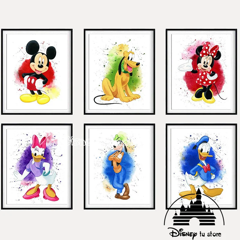 

5d Diy Diamond Painting Cartoon Mickey Mouse Disney Mickey And Minnie Poster Square Diamond Embroidery Mosaic Home Decoration