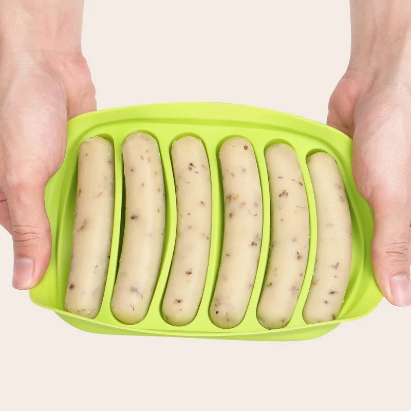 

1PCS Kitchen Sausage Maker Mould 6 Grids Silicone DIY Ham Hot Dog Making Mould Household Sausages Cake Baking Tools Molds