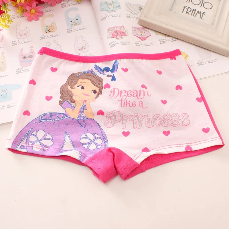 4pcs/set New Cotton Boxer Briefs princess Girls Underwear Children Kids Baby cartoon Panties Underpants 2-12year child