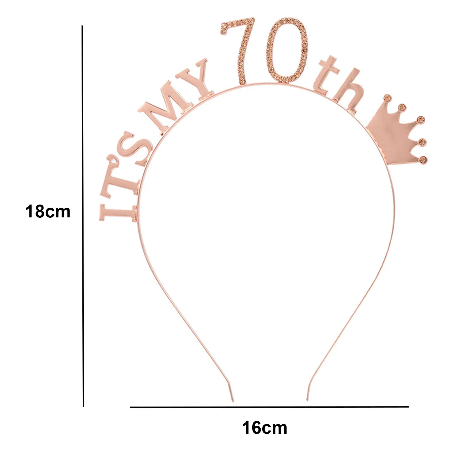 

Birthday Crown Metal Headband With Number Letter Hair Hoop Cake Topper For 13th -80th Birthday Party Headdress DIY Decoration
