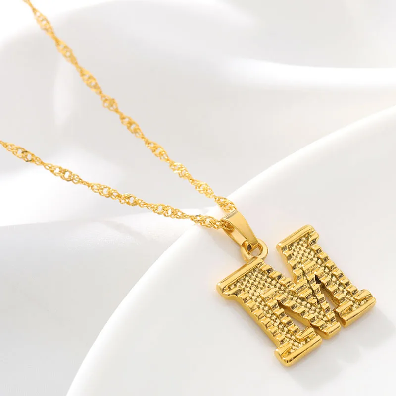 

Capital Letter Initial Necklaces For Women Stainless Steel Gold A-Z Alphabet Pendant Necklace Birthday Jewelry Gift Femme 2021
