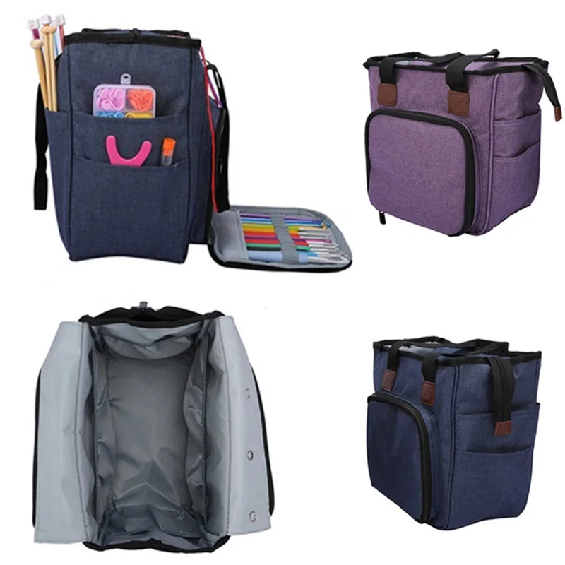 Новые товары для вязания сумки хранения фиолетовая Синяя вязаная пряжа